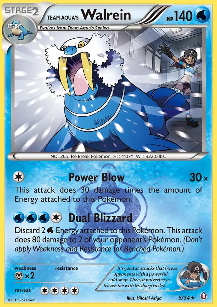 Team Aqua's Walrein — Double Crisis 5 Pokémon card