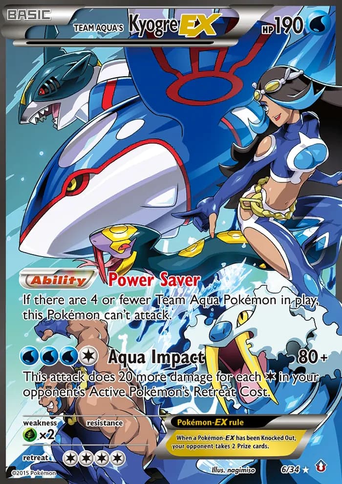 Team Aqua's Kyogre-EX — Double Crisis 6 Pokémon card