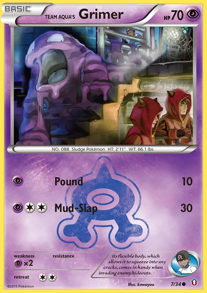 Grimer da Equipe Aqua — Crise Dupla 7 Portuguese Pokémon card