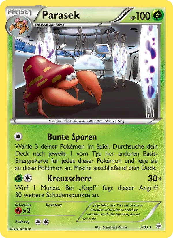 Parasek — Generationen 7 German Pokémon card