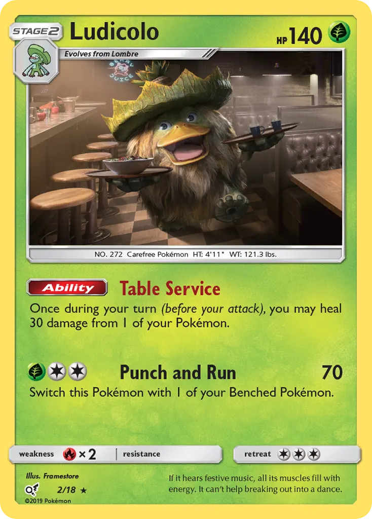 Ludicolo — Détective Pikachu 2 French Pokémon card