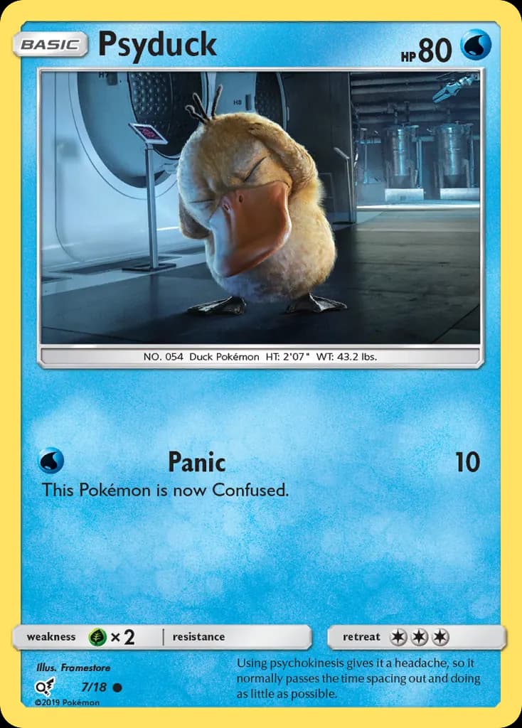 Psyduck — Detective Pikachu 7 Pokémon card