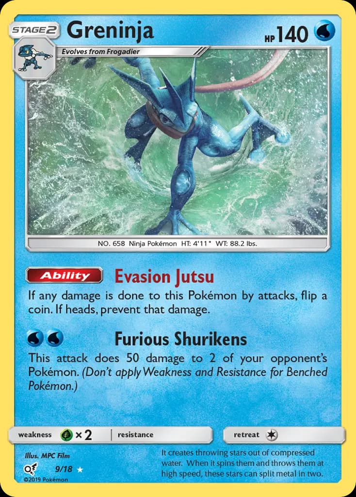 Greninja — Detective Pikachu 9 Pokémon card