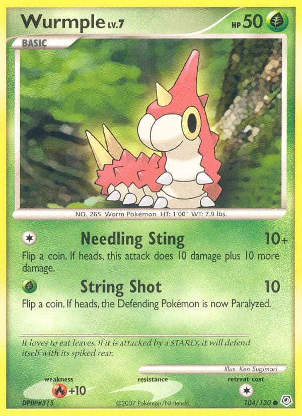 Wurmple — Diamond & Pearl 104 Pokémon card