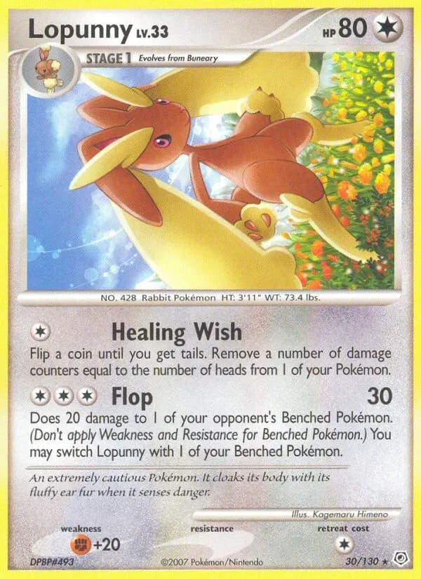 Lopunny — Diamond & Pearl 30 Pokémon card