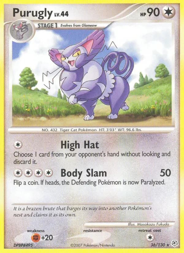 Purugly — Diamond & Pearl 36 Pokémon card