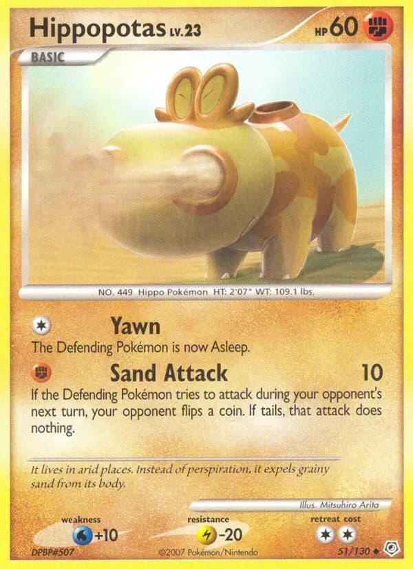Hippopotas — Diamond & Pearl 51 Pokémon card