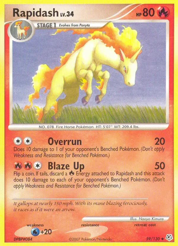 Rapidash — Diamond & Pearl 59 Pokémon card