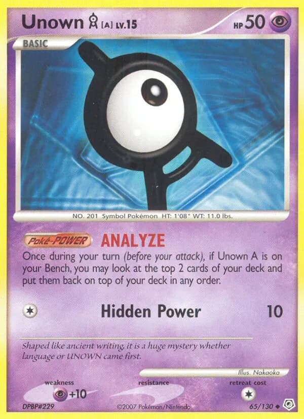 Unown [A] — Diamond & Pearl 65 Pokémon card