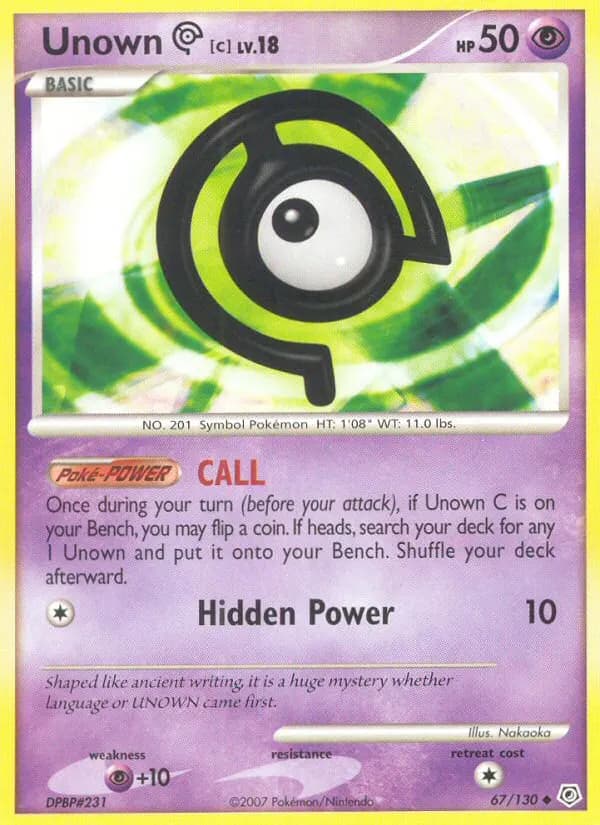 Unown [C] — Diamond & Pearl 67 Pokémon card