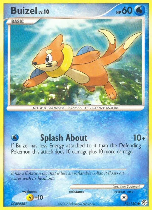 Buizel — Diamond & Pearl 72 Pokémon card