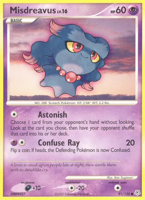 Misdreavus — Diamond & Pearl 91 Pokémon card