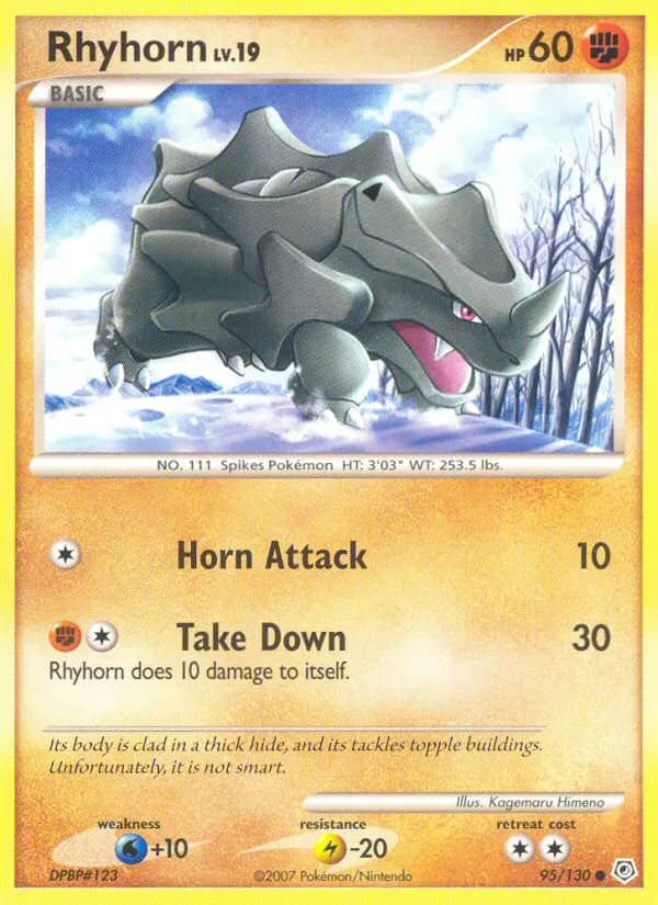 Rhyhorn — Diamond & Pearl 95 Pokémon card