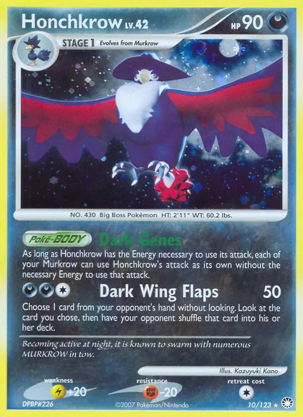 Honchkrow — Mysterious Treasures 10 Pokémon card