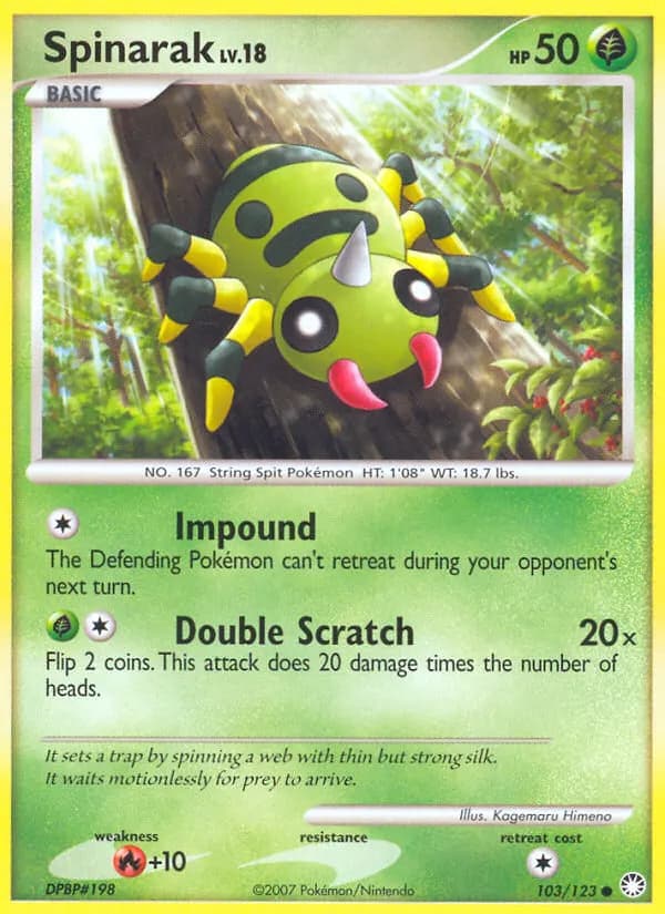 Spinarak — Mysterious Treasures 103 Pokémon card