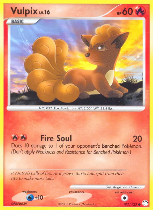 Vulpix — Mysterious Treasures 107 Pokémon card