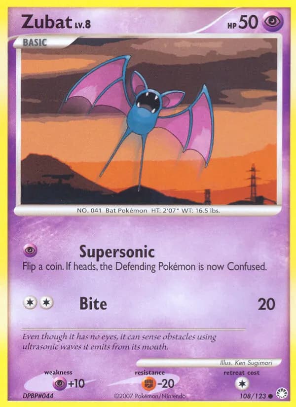 Zubat — Geheimnisvolle Schätze 108 German Pokémon card