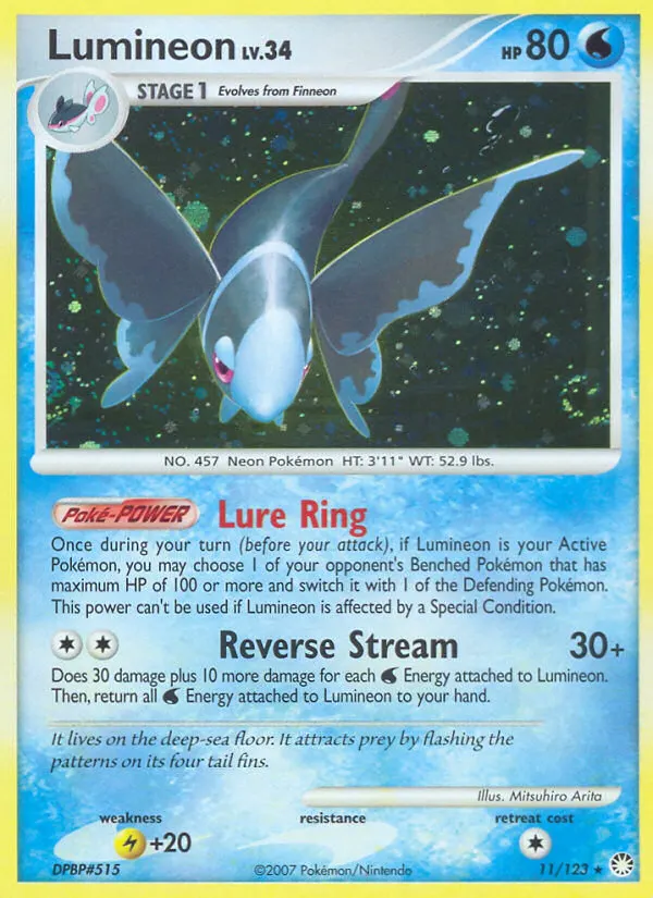 Lumineon — Mysterious Treasures 11 Pokémon card