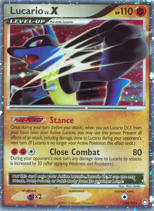 Lucario LV.X — Mysterious Treasures 122 Pokémon card