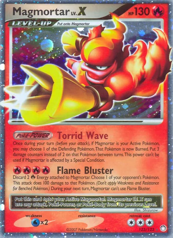 Magmortar LV.X — Mysterious Treasures 123 Pokémon card