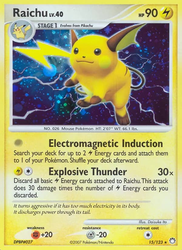 Raichu — Trésors Mystérieux 15 French Pokémon card