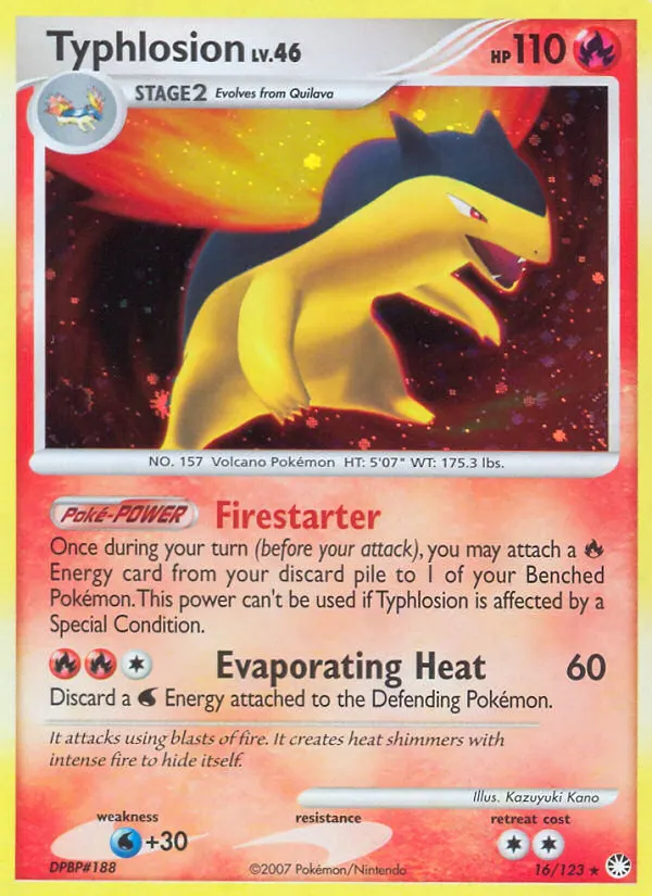 Typhlosion — Mysterious Treasures 16 Pokémon card