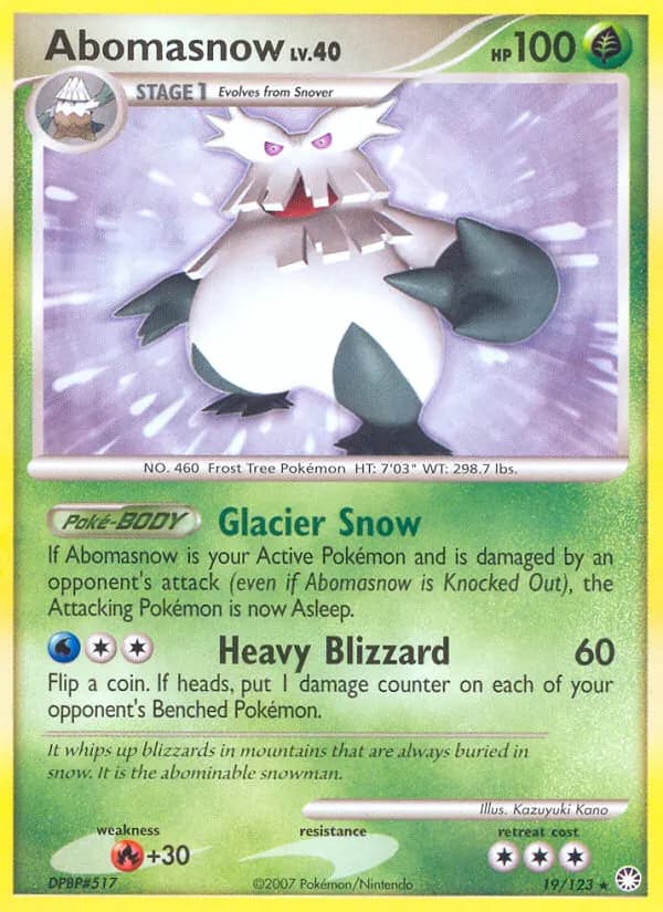 Abomasnow — Mysterious Treasures 19 Pokémon card