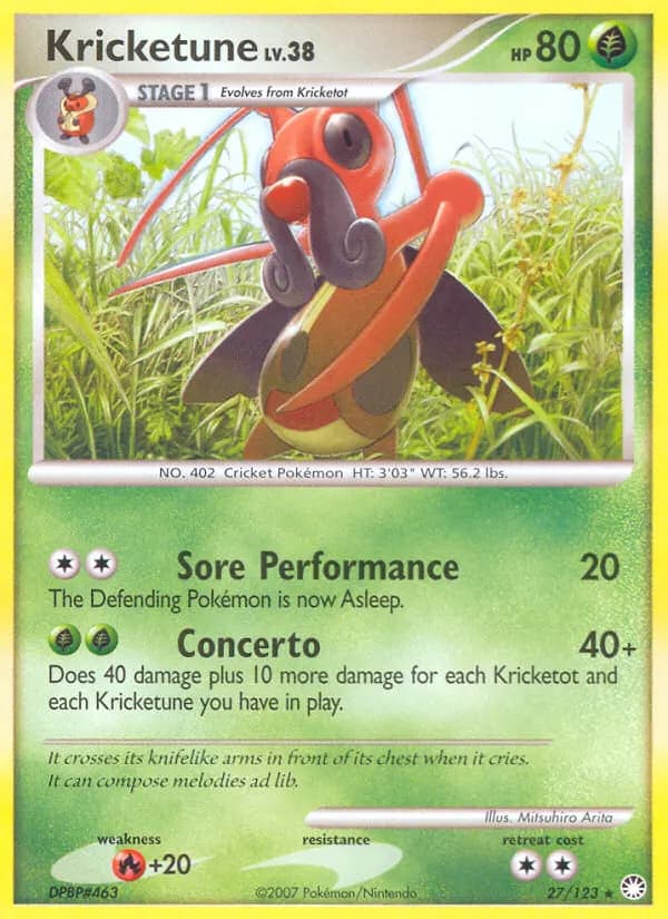 Kricketune — Mysterious Treasures 27 Pokémon card