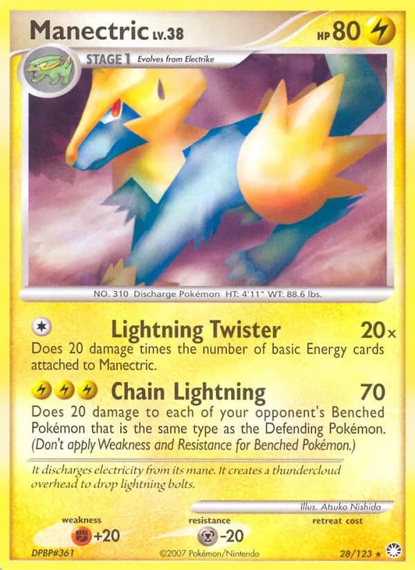 Manectric — Mysterious Treasures 28 Pokémon card