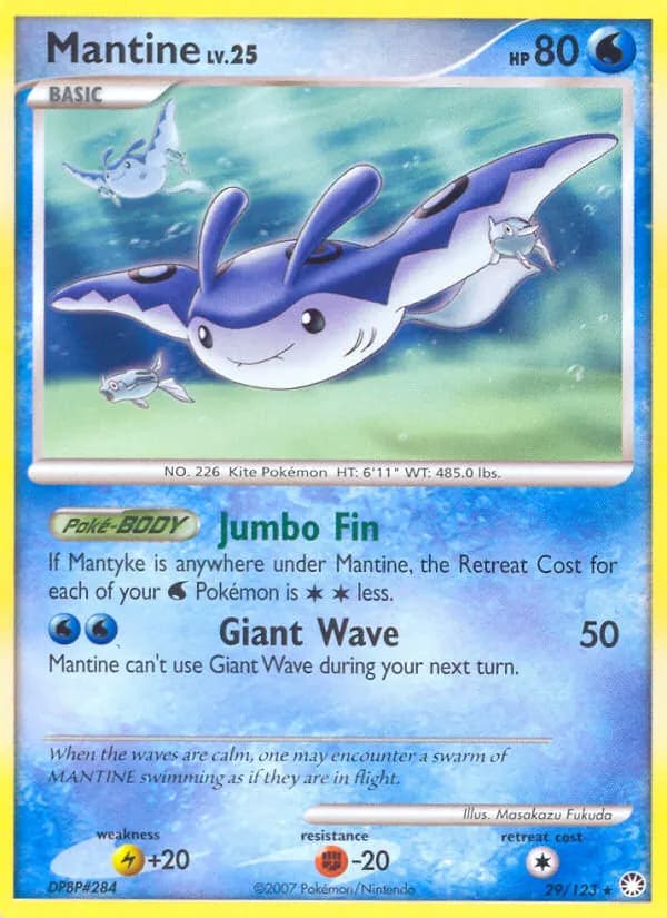 Mantine — Mysterious Treasures 29 Pokémon card