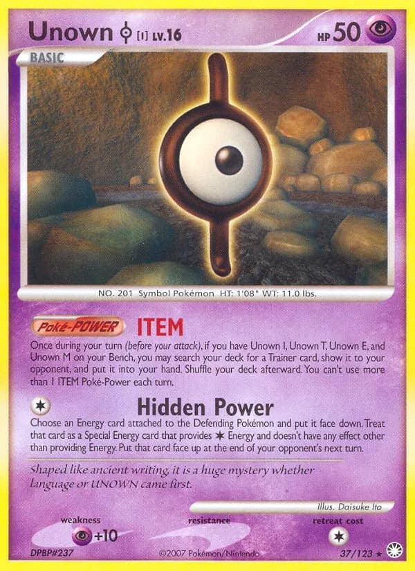 Unown [I] — Mysterious Treasures 37 Pokémon card
