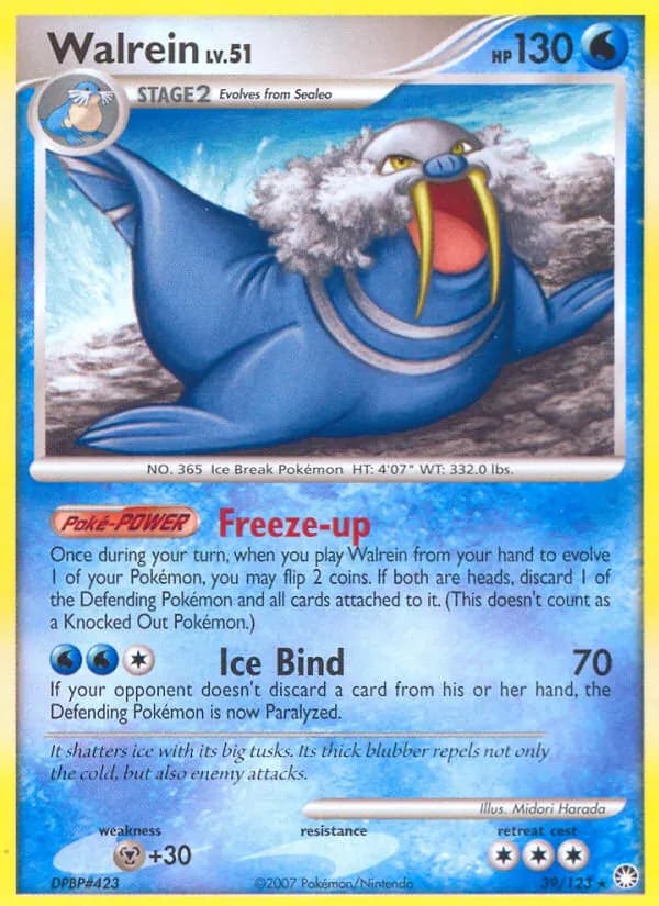 Walrein — Mysterious Treasures 39 Pokémon card
