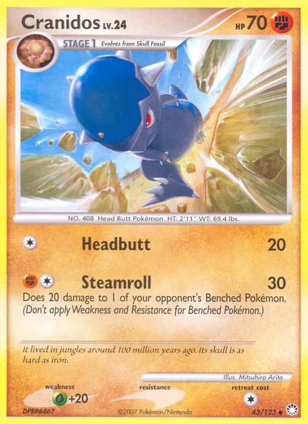 Cranidos — Mysterious Treasures 43 Pokémon card