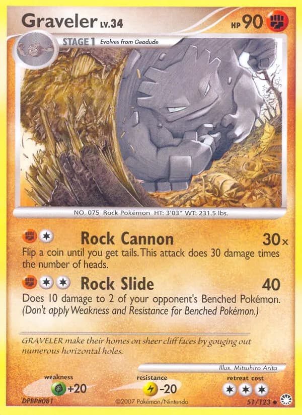Graveler — Mysterious Treasures 51 Pokémon card
