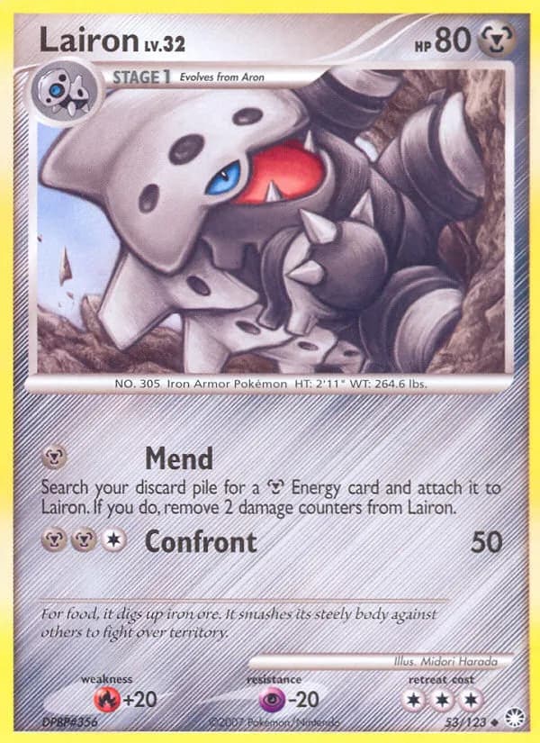 Lairon — Mysterious Treasures 53 Pokémon card