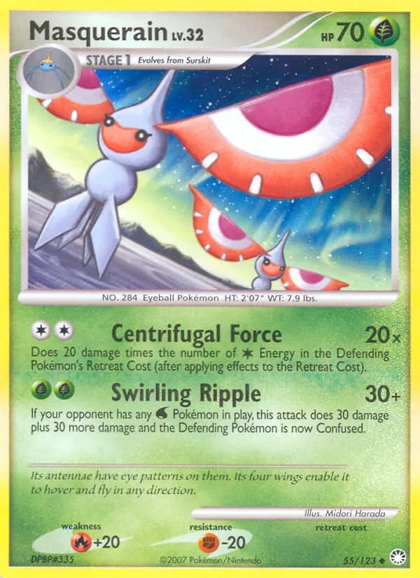 Masquerain — Mysterious Treasures 55 Pokémon card