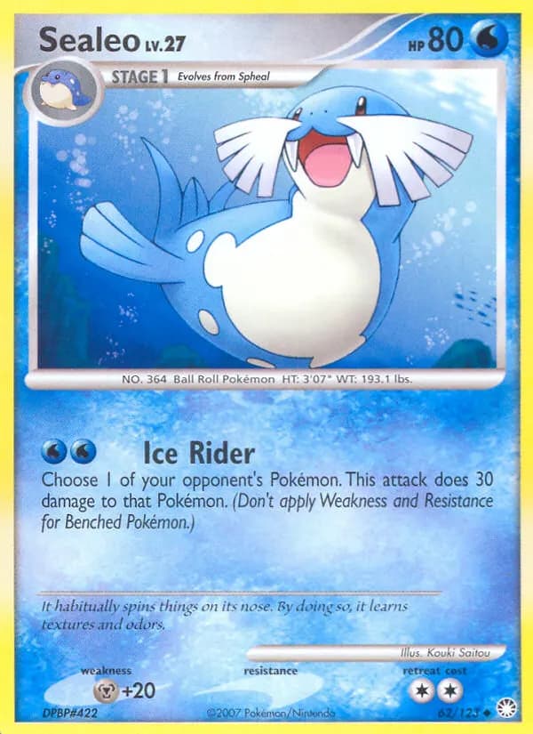 Sealeo — Mysterious Treasures 62 Pokémon card