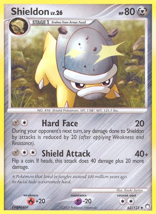 Shieldon — Mysterious Treasures 63 Pokémon card