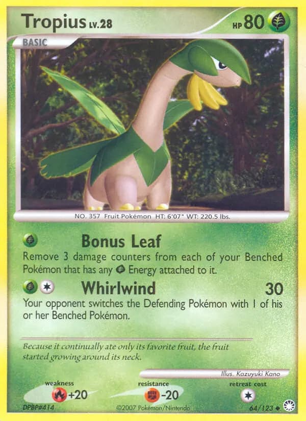 Tropius — Mysterious Treasures 64 Pokémon card