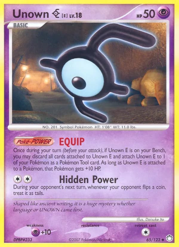 Unown [E] — Mysterious Treasures 65 Pokémon card