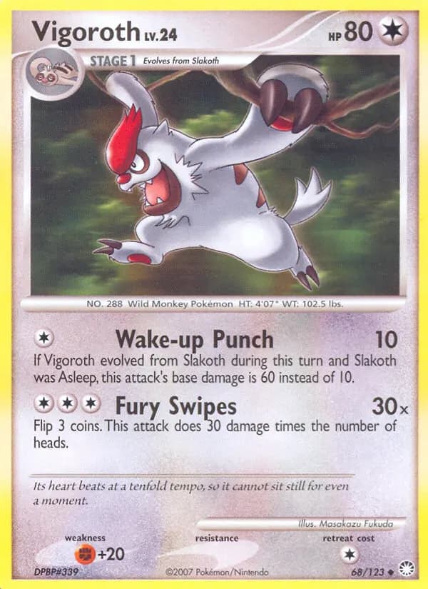 Vigoroth — Mysterious Treasures 68 Pokémon card
