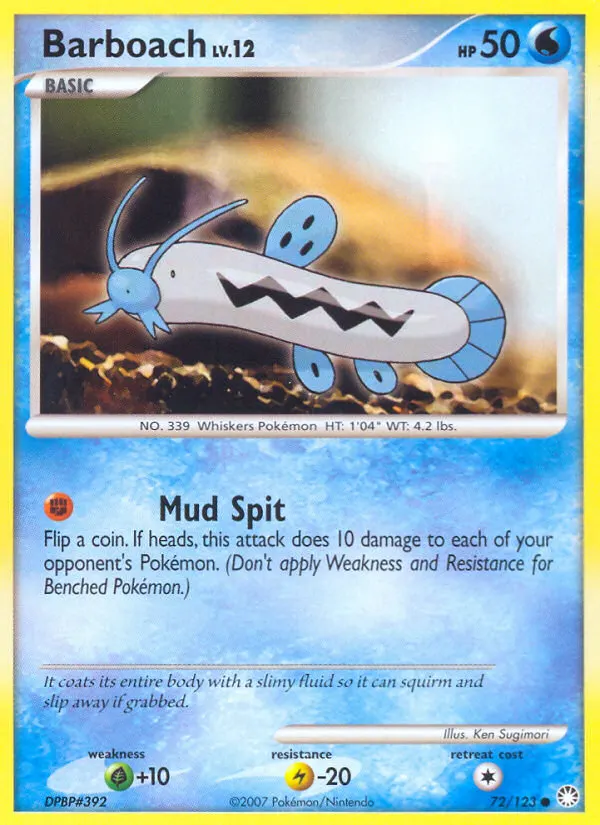Barboach — Mysterious Treasures 72 Pokémon card