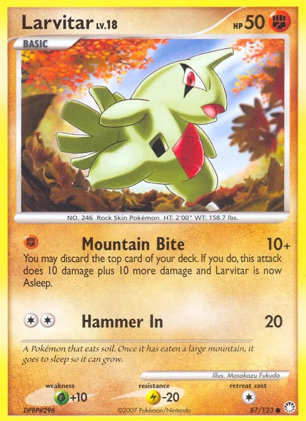 Larvitar — Mysterious Treasures 87 Pokémon card
