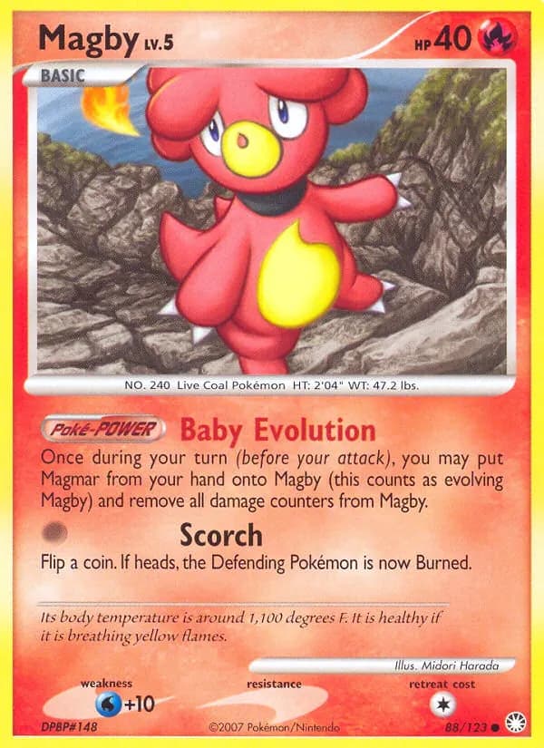 Magby — Mysterious Treasures 88 Pokémon card