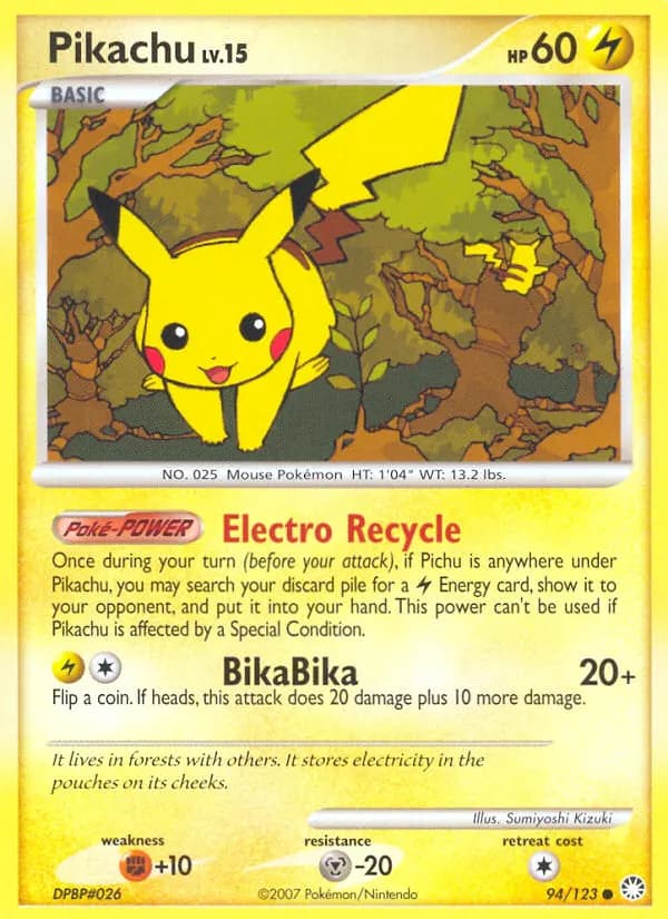 Pikachu — Mysterious Treasures 94 Pokémon card