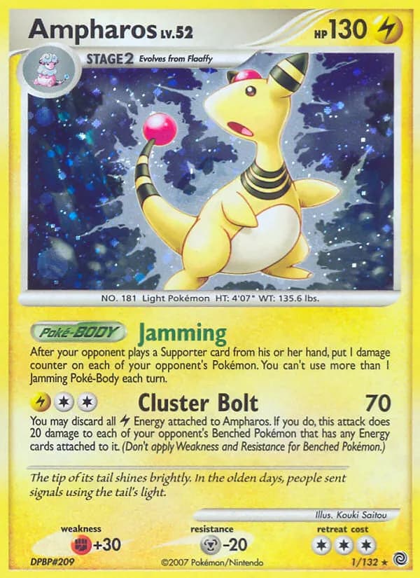 Ampharos — Secret Wonders 1 Pokémon card