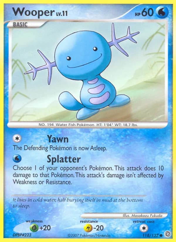 Wooper — Secret Wonders 118 Pokémon card