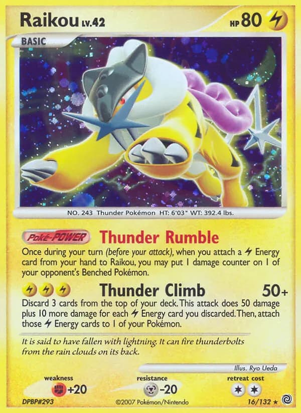 Raikou — Secret Wonders 16 Pokémon card
