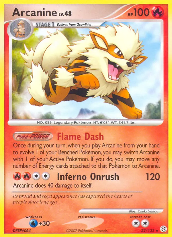 Arcanine — Secret Wonders 22 Pokémon card