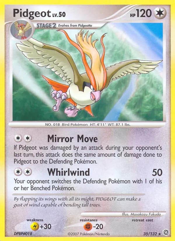 Pidgeot — Secret Wonders 35 Pokémon card
